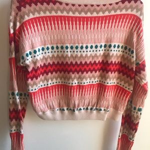 Cropped Patterned Sweater